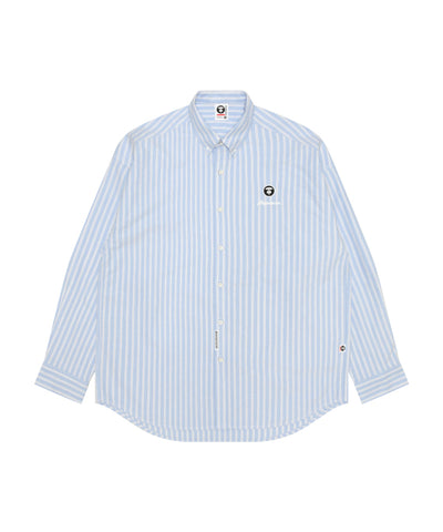 AAPE AAPENOW MOONFACE LOGO STRIPE LONG SLEEVE SHIRT