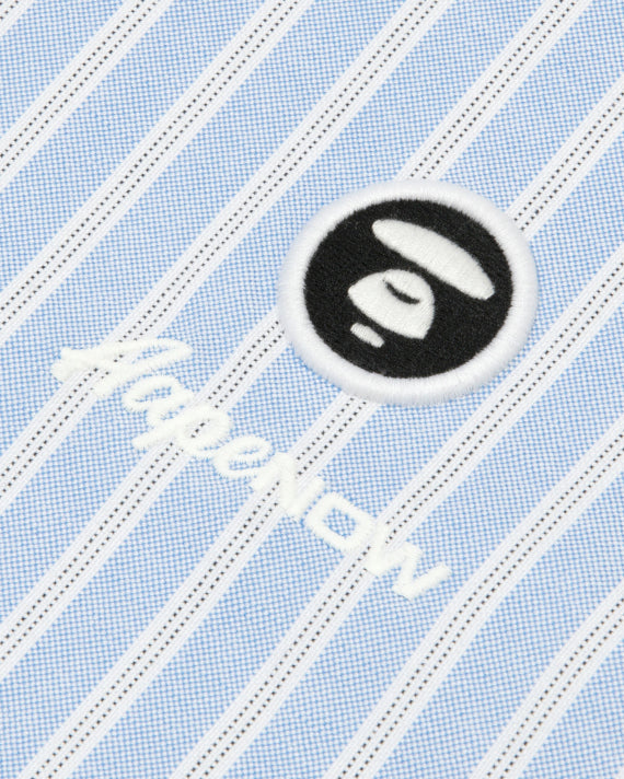 AAPE AAPENOW MOONFACE LOGO STRIPE LONG SLEEVE SHIRT
