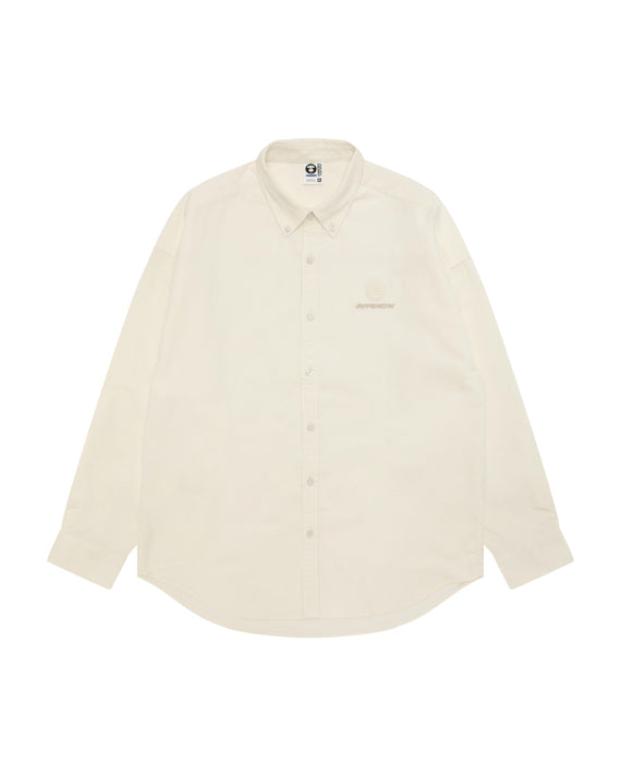 AAPE AAPENOW MOONFACE LONG SLEEVE SHIRT (CREAM)