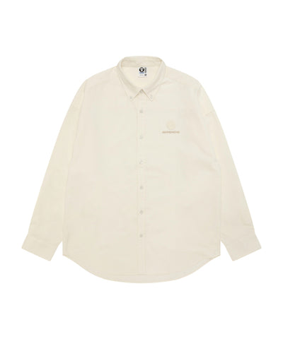 AAPE AAPENOW MOONFACE LONG SLEEVE SHIRT (CREAM)