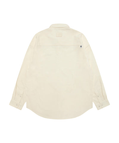 AAPE AAPENOW MOONFACE LONG SLEEVE SHIRT (CREAM)