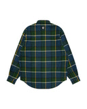 AAPE AAPENOW MOONFACE CHECK LONG SLEEVE SHIRT (NAVY BLUE)