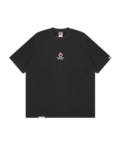 AAPE AAPENOW CLOVER MOONFACE LOGO TEE - DARK GREY