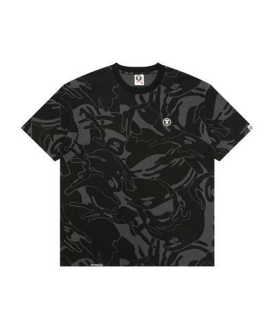 AAPE MOONFACE LOGO CAMO SHORT SLEEVE TEE - BLACK