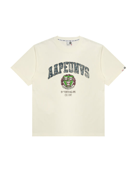 AAPE AAPEUNVS COLLEGE TEE - CREAM