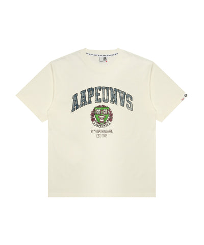 AAPE AAPEUNVS COLLEGE TEE - CREAM