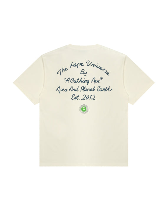 AAPE AAPEUNVS COLLEGE TEE - CREAM
