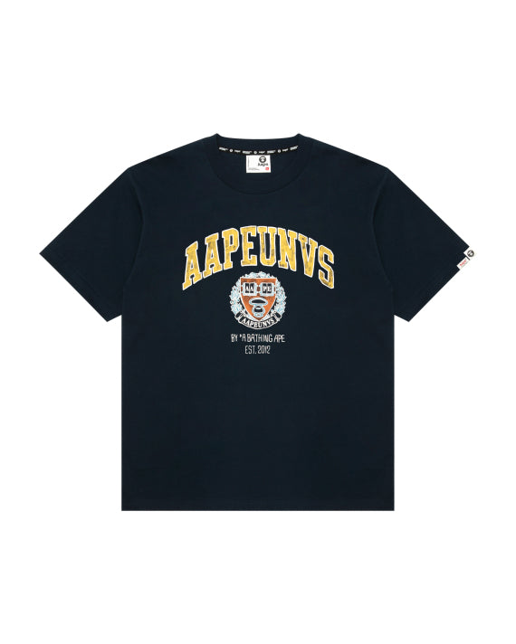AAPE AAPEUNVS COLLEGE TEE - NAVY BLUE