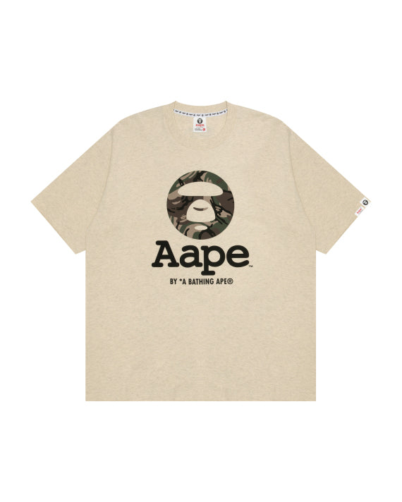 AAPE CAMO MOONFACE LOGO TEE - CRACKER KHAKI