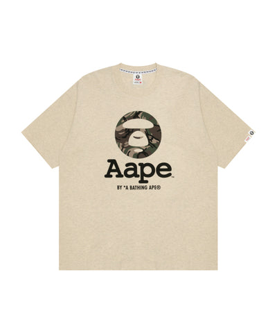 AAPE CAMO MOONFACE LOGO TEE - CRACKER KHAKI