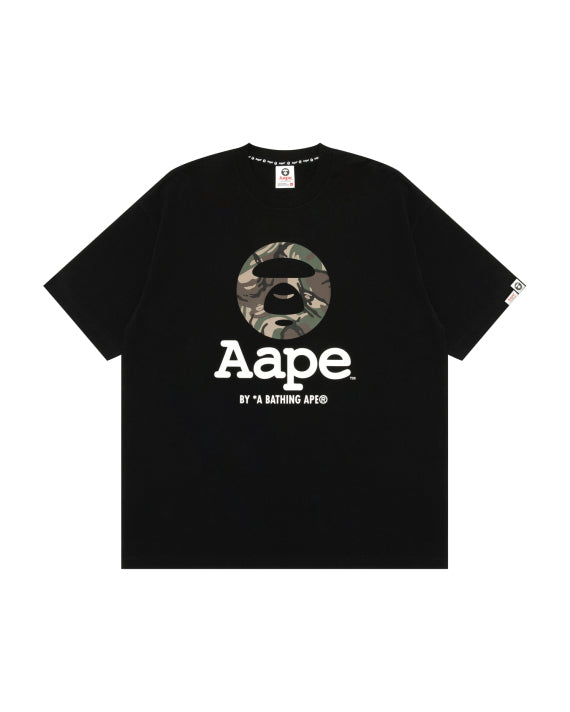 AAPE CAMO MOONFACE LOGO TEE - BLACK