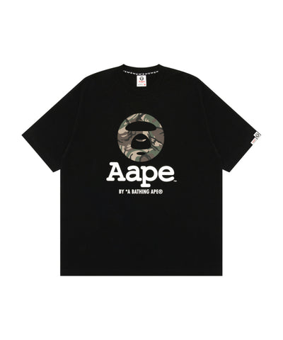 AAPE CAMO MOONFACE LOGO TEE - BLACK