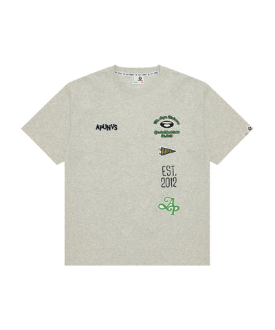 AAPE AAPEUNVS MULTI-LOGO TEE - WALL WHITE