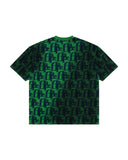 AAPE MOONFACE LOGO MONOGRAM PATTERN TEE - EMERALD