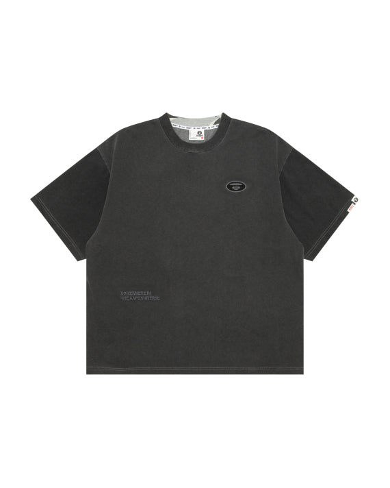 AAPE AAPEUNVS MOONFACE LOGO TEE - DARK GREY
