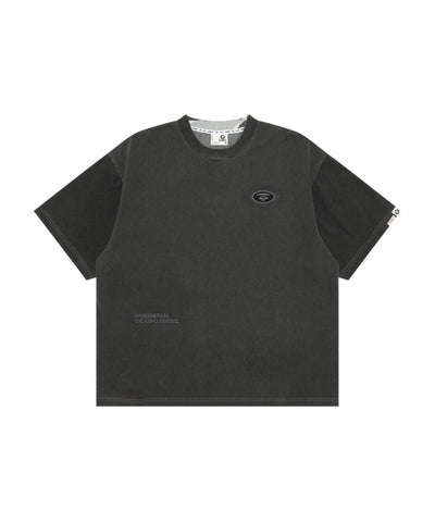 AAPE AAPEUNVS MOONFACE LOGO TEE - DARK GREY