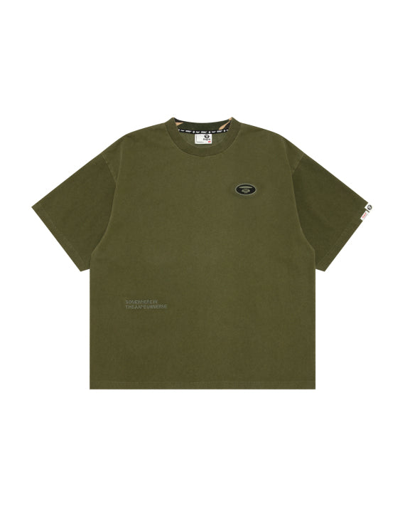 AAPE AAPEUNVS MOONFACE LOGO TEE - ARMY GREEN