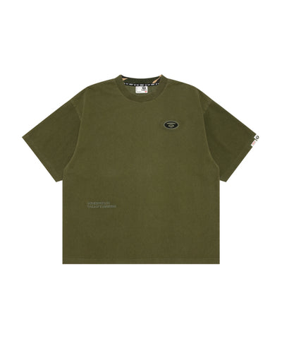 AAPE AAPEUNVS MOONFACE LOGO TEE - ARMY GREEN