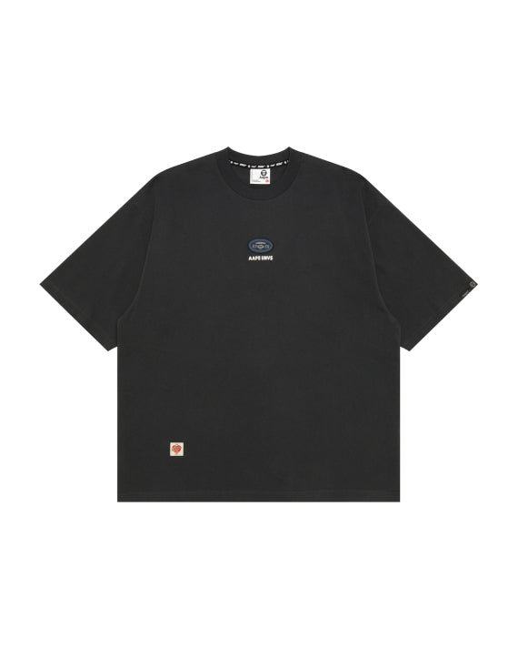 AAPE AAPEUNVS MOONFACE LOGO TEE - DARK GREY