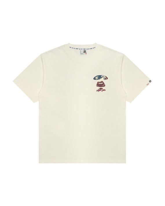 AAPE AAPEUNVS MOONFACE GRAPHIC TEE (CREAM)