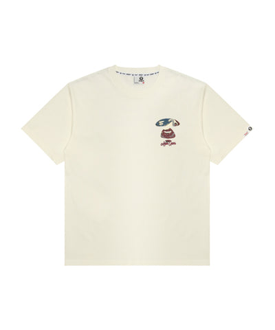 AAPE AAPEUNVS MOONFACE GRAPHIC TEE (CREAM)