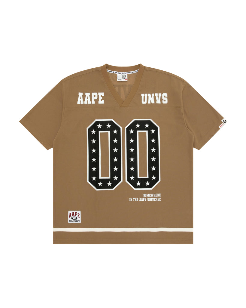 AAPE AAPEUNVS COTTON FOOTBALL JERSEY (BEIGE)