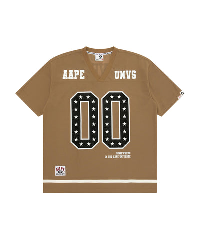 AAPE AAPEUNVS COTTON FOOTBALL JERSEY (BEIGE)