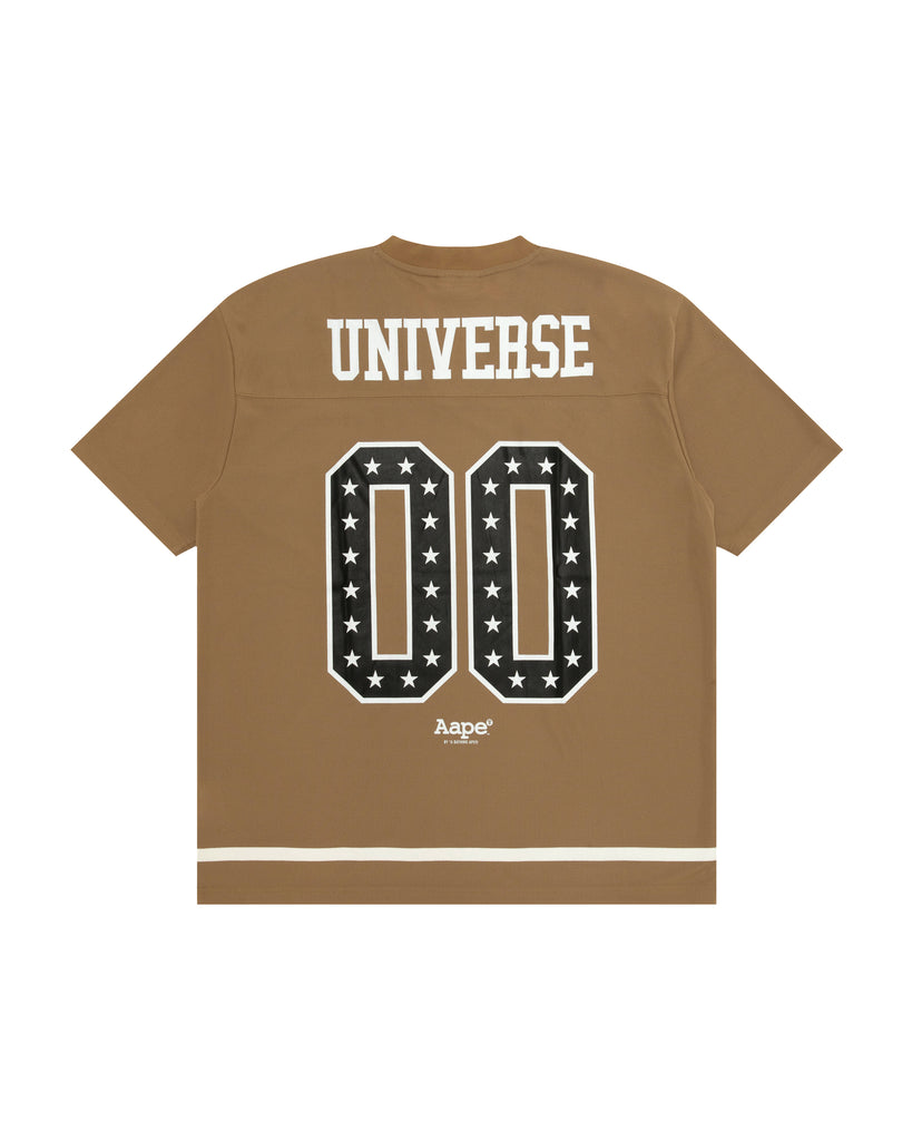 AAPE AAPEUNVS COTTON FOOTBALL JERSEY (BEIGE)