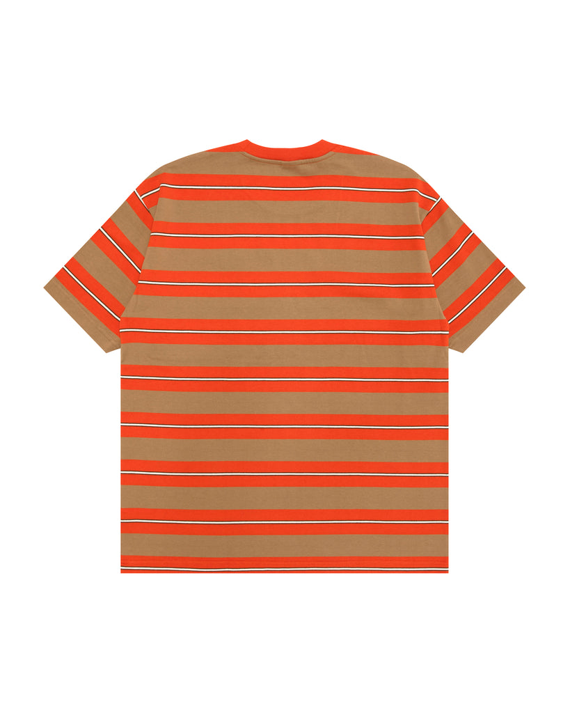 AAPE AAPENOW MOONFACE LOGO STRIPED TEE - ORANGE