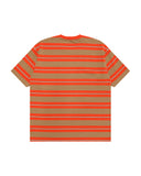 AAPE AAPENOW MOONFACE LOGO STRIPED TEE - ORANGE
