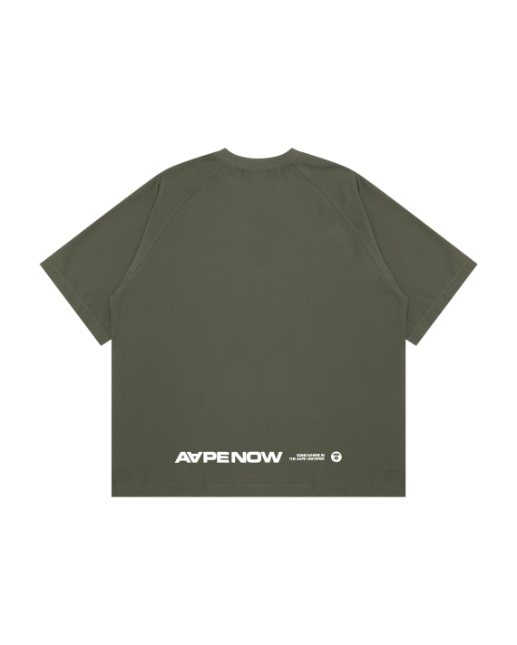 AAPE AAPENOW MOONFACE LOGO SPORT TEE - ARMY GREEN