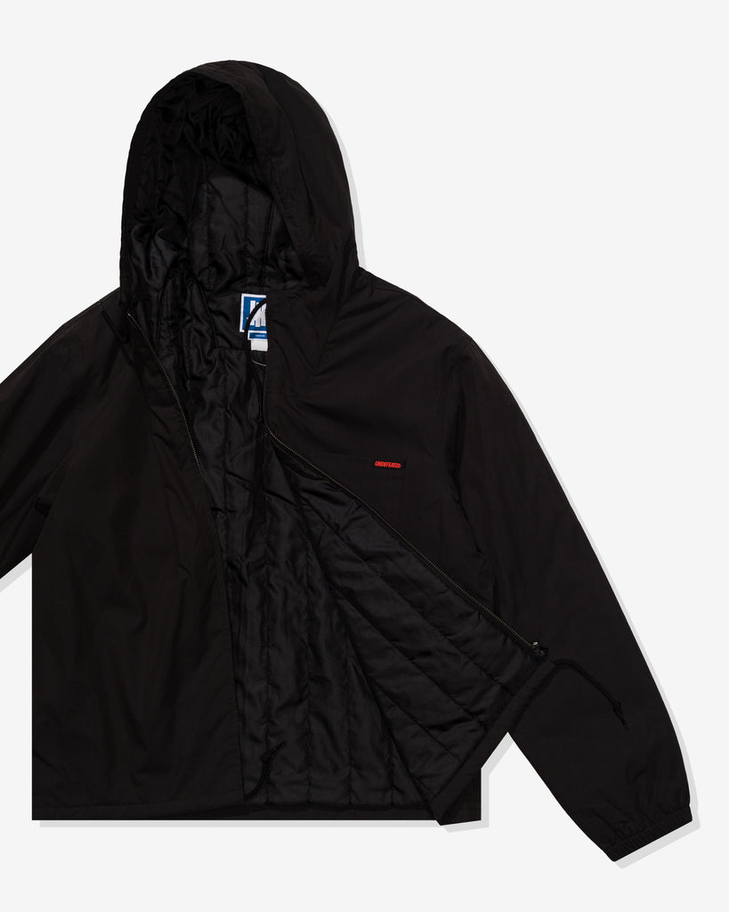 UNDEFEATED HOODED LIGHTWEIGHT WOVEN JACKET - BLACK