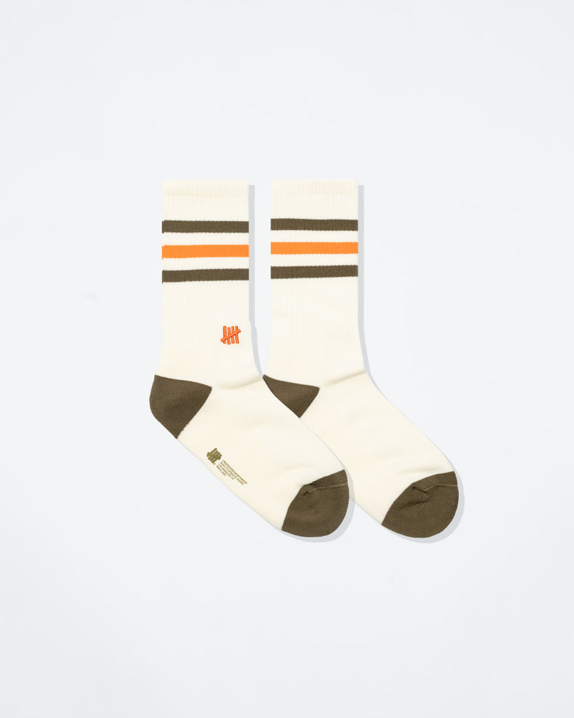 UNDEFEATED SP26 STRIPED SOCKS - OLIVE