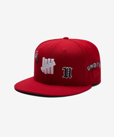 UNDEFEATED HO25 X NE ALL OVER FITTED - RED