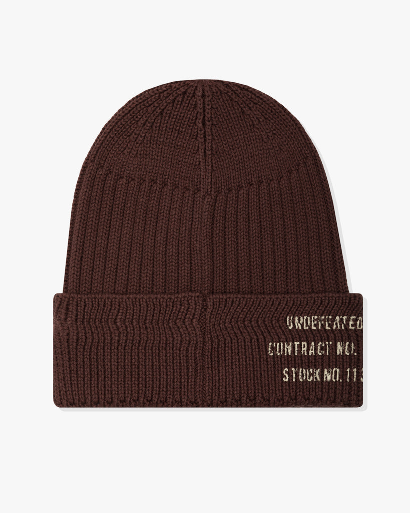 FA26 UNDEFEATED MILITARY CUFF BEANIE - BROWN