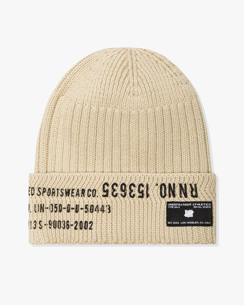 FA26 UNDEFEATED MILITARY CUFF BEANIE - CREAM