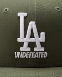 UNDEFEATED X NE X DODGERS STACKED LOGO FITTED - OLIVE