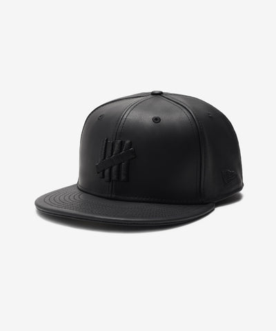 UNDEFEATED SP26 X NE LEATHER ICON FITTED - BLACK