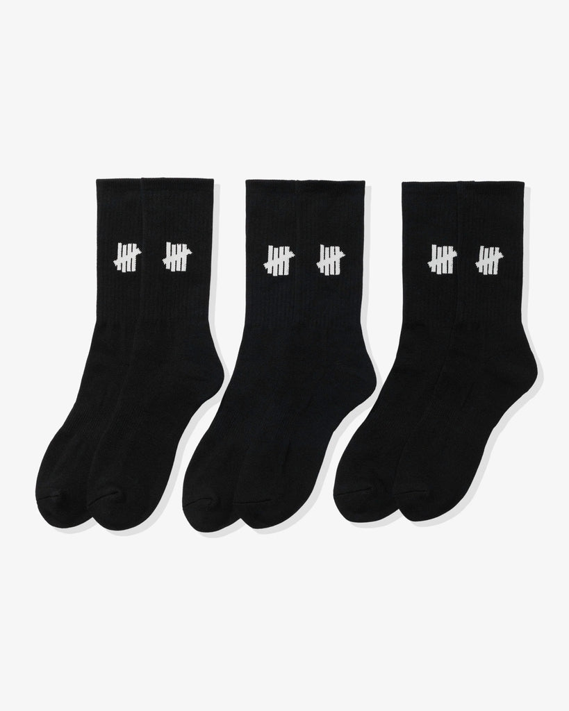 UNDEFEATED ICON CREW SOCK - BLACK, 3-PACK