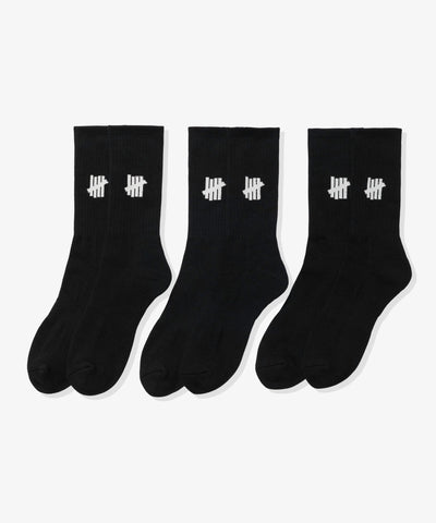 UNDEFEATED ICON CREW SOCK - BLACK, 3-PACK