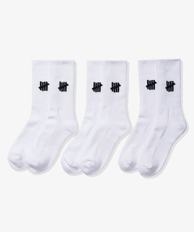 UNDEFEATED ICON CREW SOCK - WHITE, 3-PACK