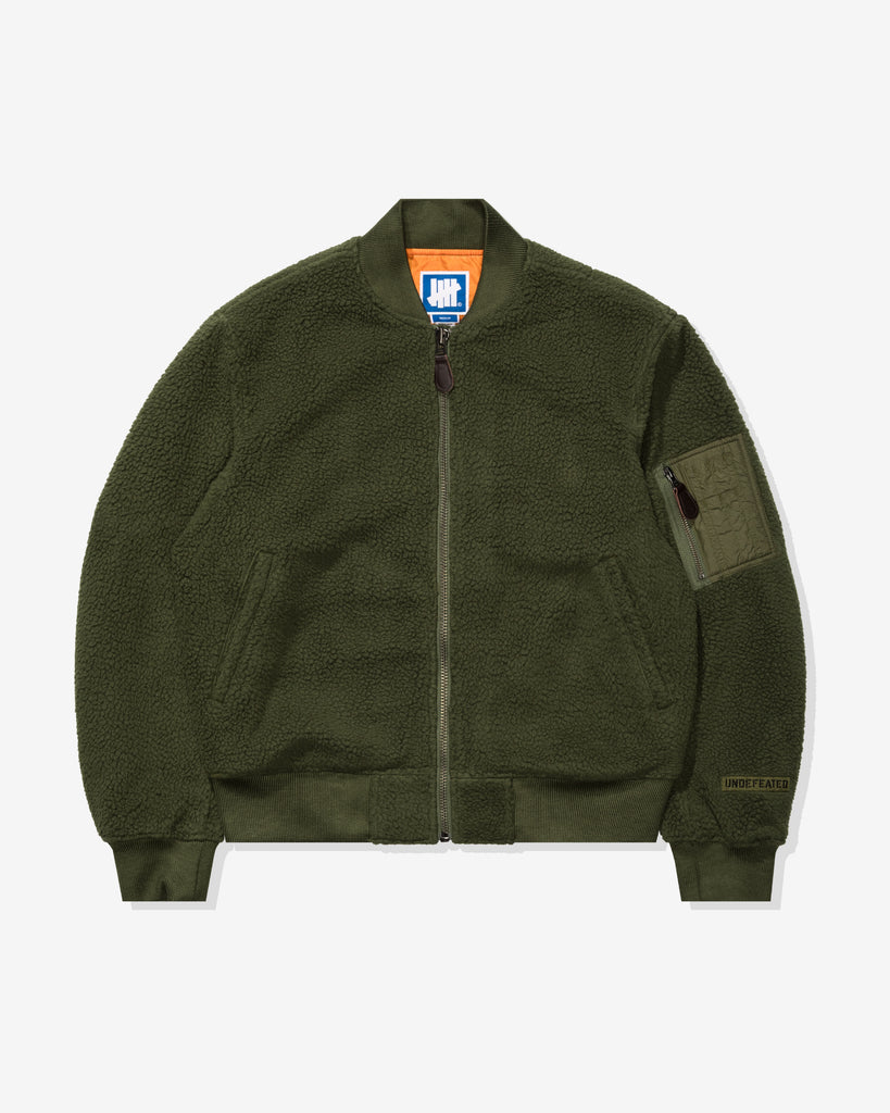 UNDEFEATED HO25 POLAR FLEECE MA-1 JACKET - OLIVE