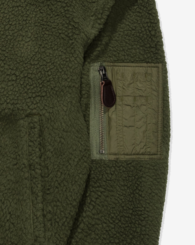 UNDEFEATED HO25 POLAR FLEECE MA-1 JACKET - OLIVE