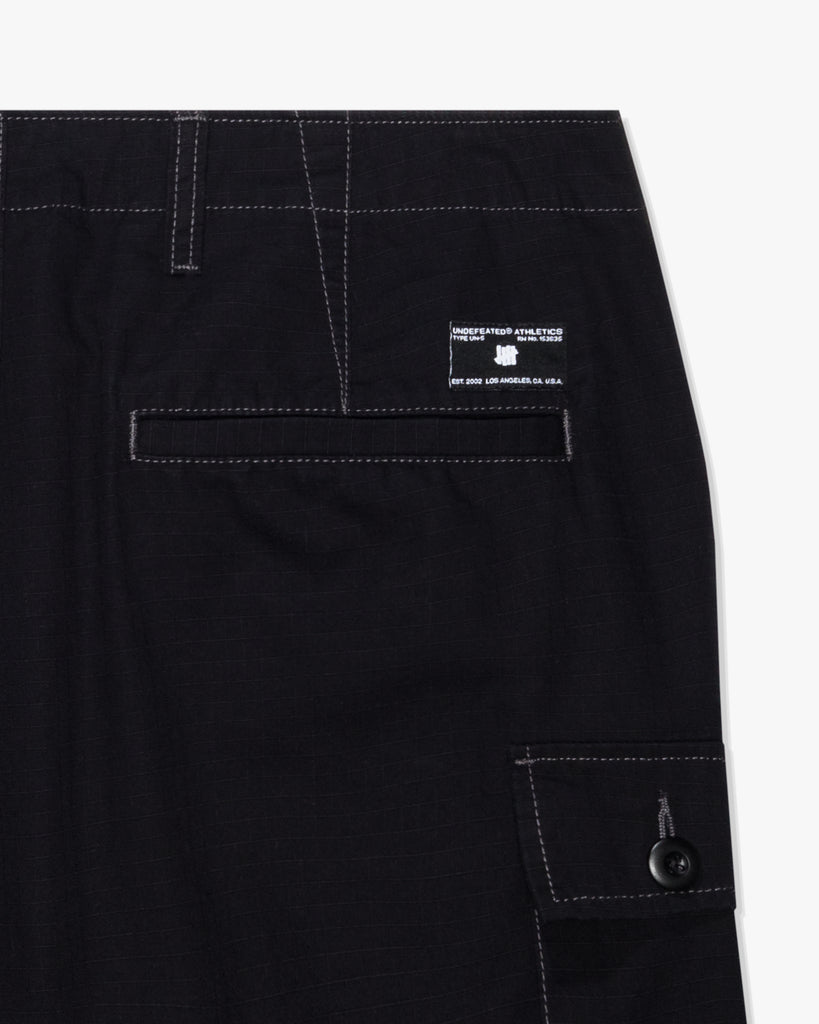 UNDEFEATED SP26 RIPSTOP CARGO SHORT - BLACK