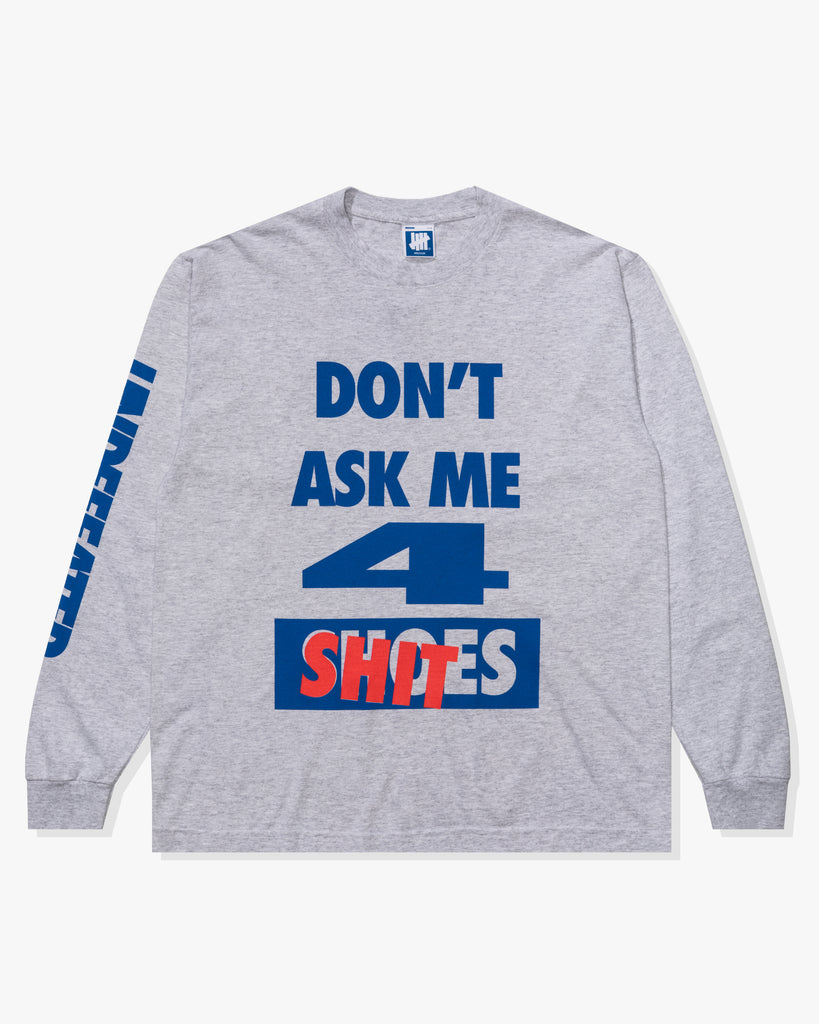 UNDEFEATED HO25 DON'T ASK L/S TEE - HEATHER-GREY