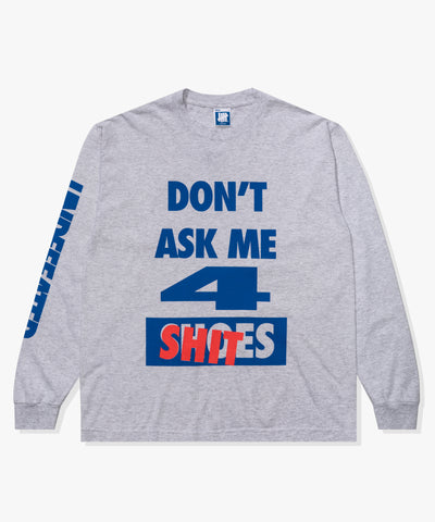 UNDEFEATED HO25 DON'T ASK L/S TEE - HEATHER-GREY