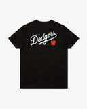 UNDEFEATED X NE X DODGERS STACKED LOGO S/S TEE - BLACK