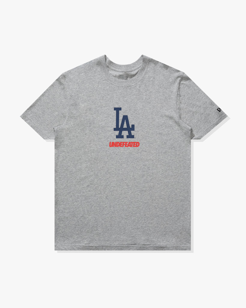 UNDEFEATED X NE X DODGERS STACKED LOGO S/S TEE - HEATHER-GREY