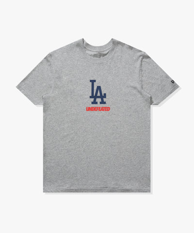 UNDEFEATED X NE X DODGERS STACKED LOGO S/S TEE - HEATHER-GREY
