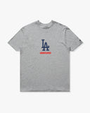 UNDEFEATED X NE X DODGERS STACKED LOGO S/S TEE - HEATHER-GREY
